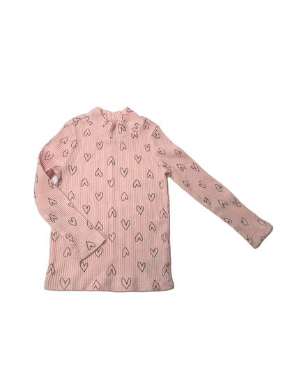 Old Navy Pink Heart Print Mock Neck 3T