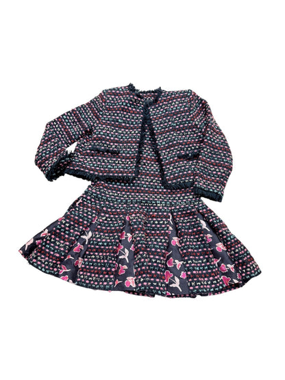 Oscar de la Renta Tweed / Silk Floral Dress Set 6Y