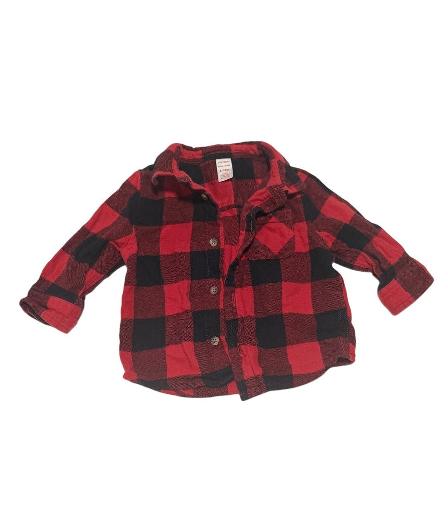 Joe Fresh Red Buffalo Plaid Flannel Shirt 6-12M