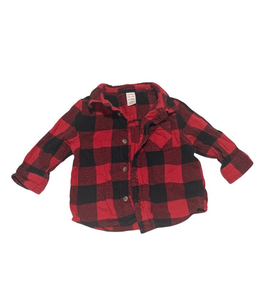Joe Fresh Red Buffalo Plaid Flannel Shirt 6-12M