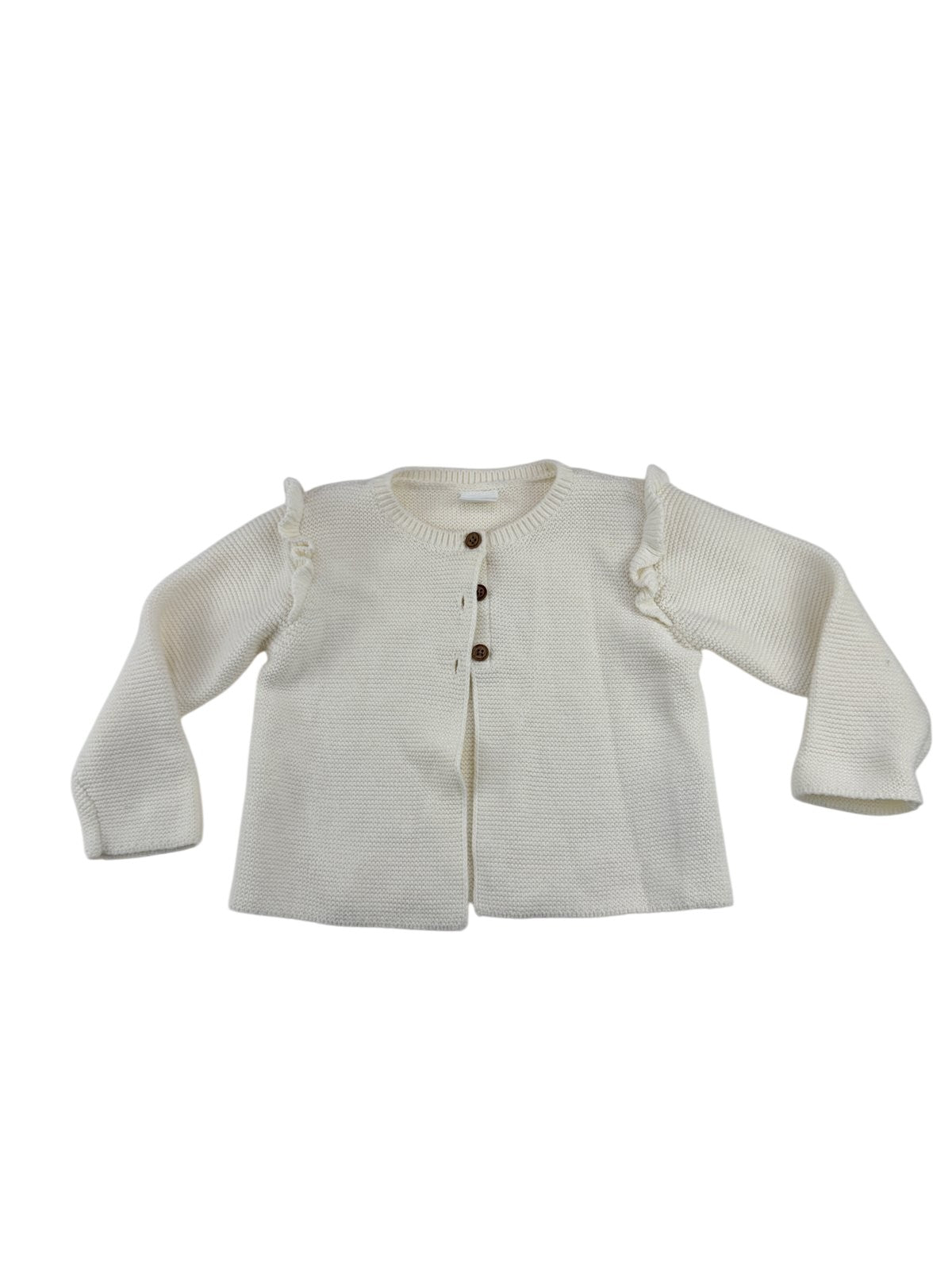 Next Cream Ruffle Knit Cardigan 12-18M