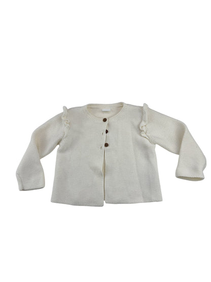 Next Cream Ruffle Knit Cardigan 12-18M