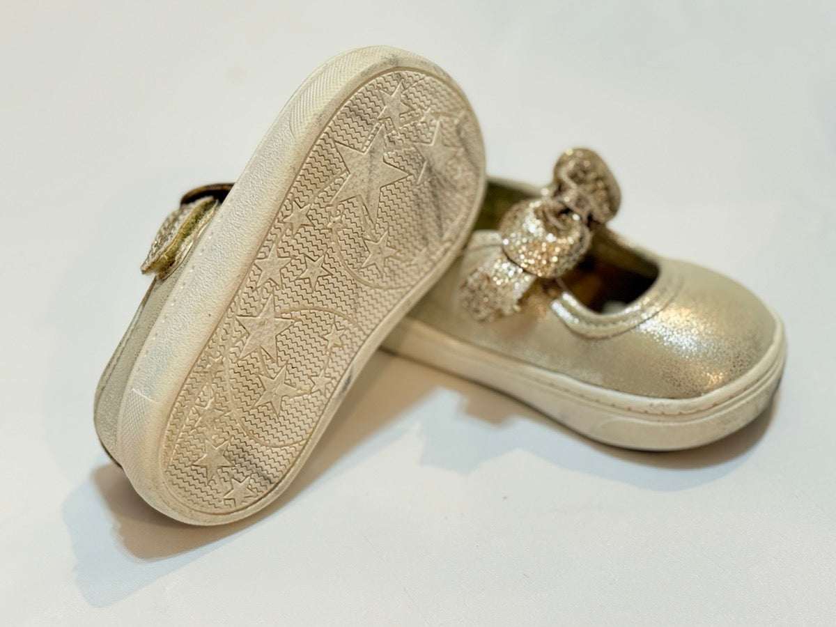Carter's Gold Glitter Bow Mary Jane Toddler Size 5