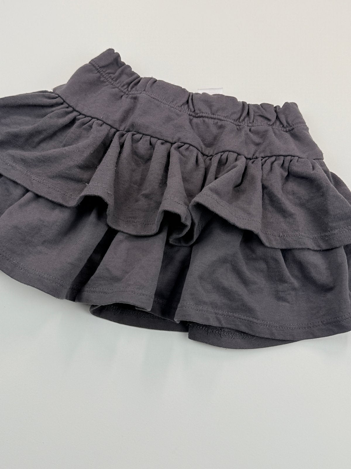 haute hippie Gray Tiered Ruffle Skirt 4T
