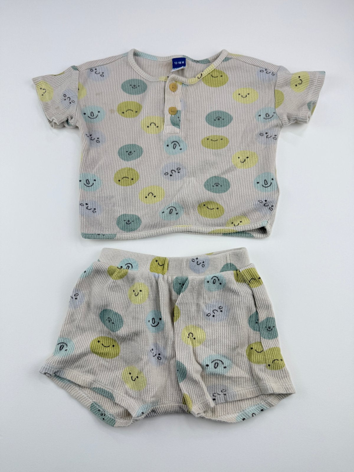 Old Navy Smiley Face Waffle Set 12-18M