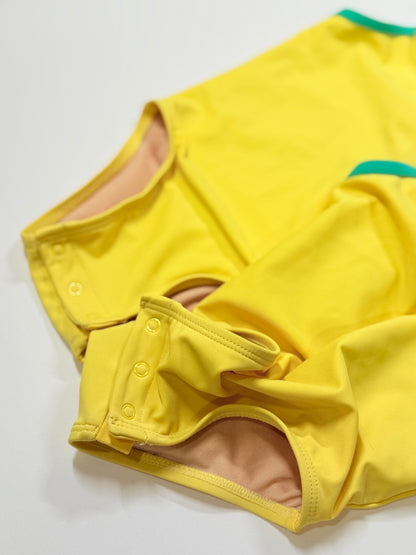 Old Navy Yellow Ruffle One-Piece Swimsuit 12-18M