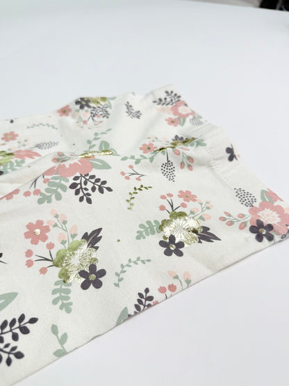 Floral Print White Leggings 2T