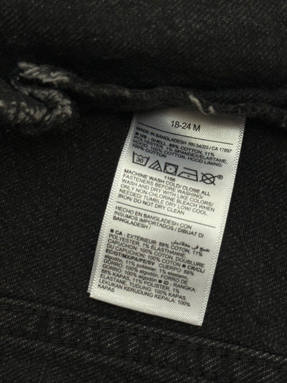 Old Navy Black Denim Hooded Jacket 18-24M