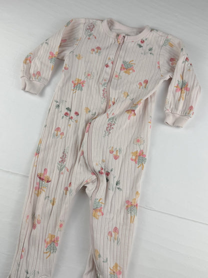 George Baby Floral Ribbed Sleeper 12-18M