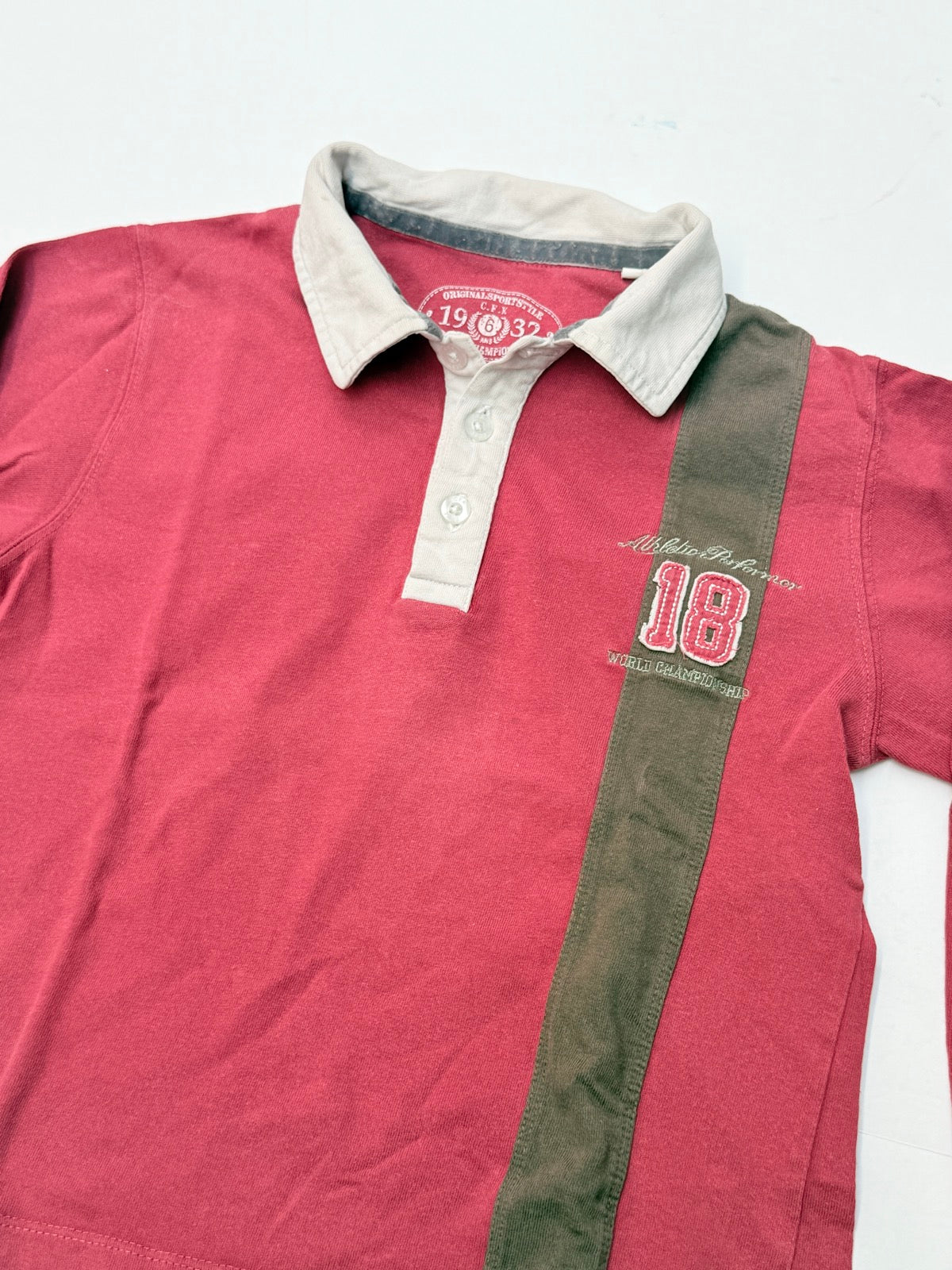 C.F.K Burgundy Long Sleeve Polo Size 6