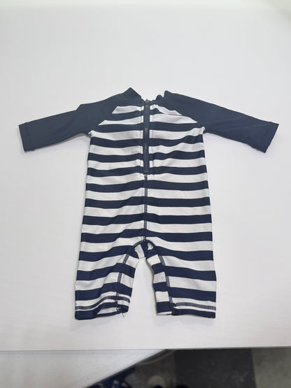 Koala Kids Navy Stripe Crab Swimsuit 0-3m