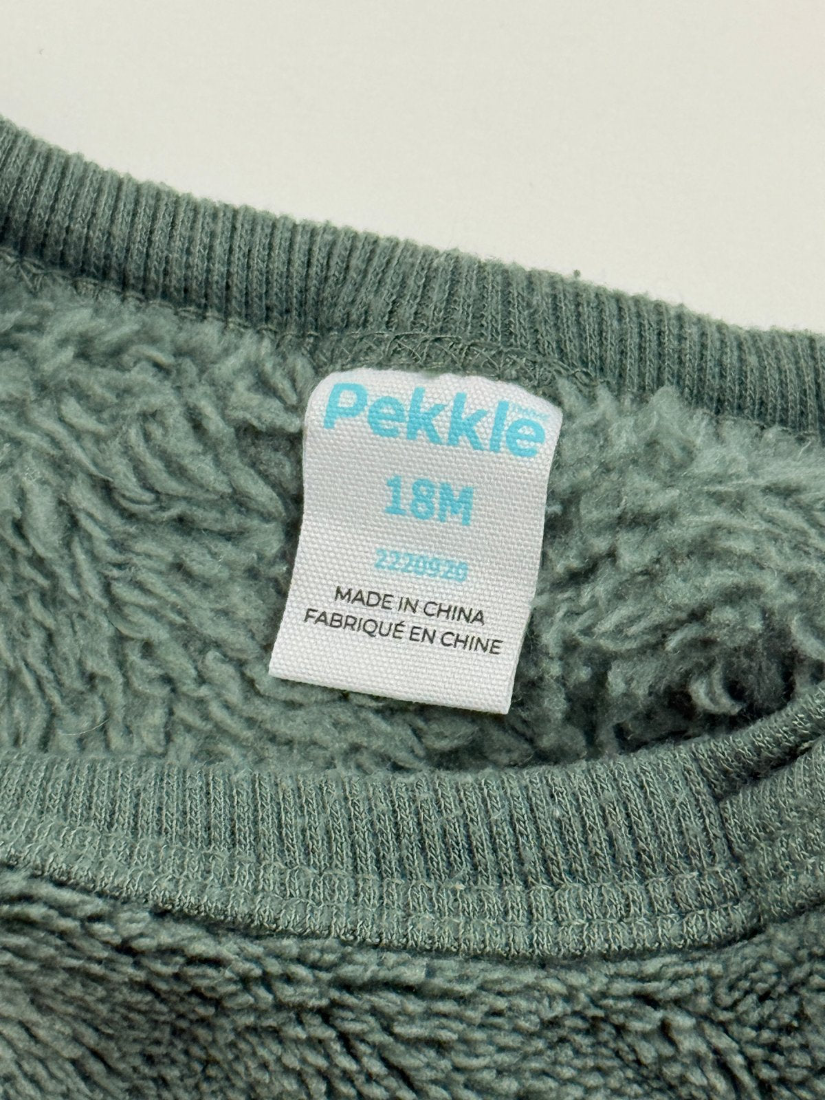 Pekkle Green Bear Fleece Sweatshirt 18M