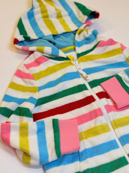 Mini Boden Striped Terry Hoodie Shorts Set 4-5Y