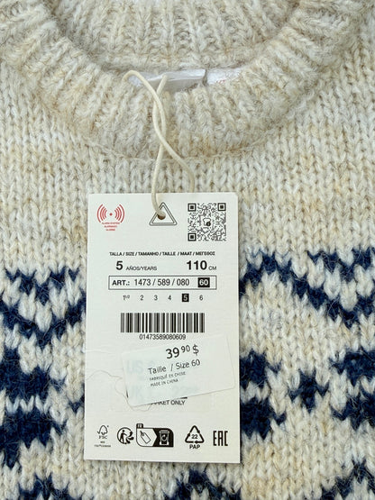 NWT - Zara Fair Isle Knit Sweater Size 5Y