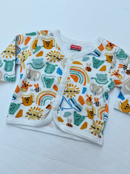 Babyhug Animal Print Cardigan New Born 3M