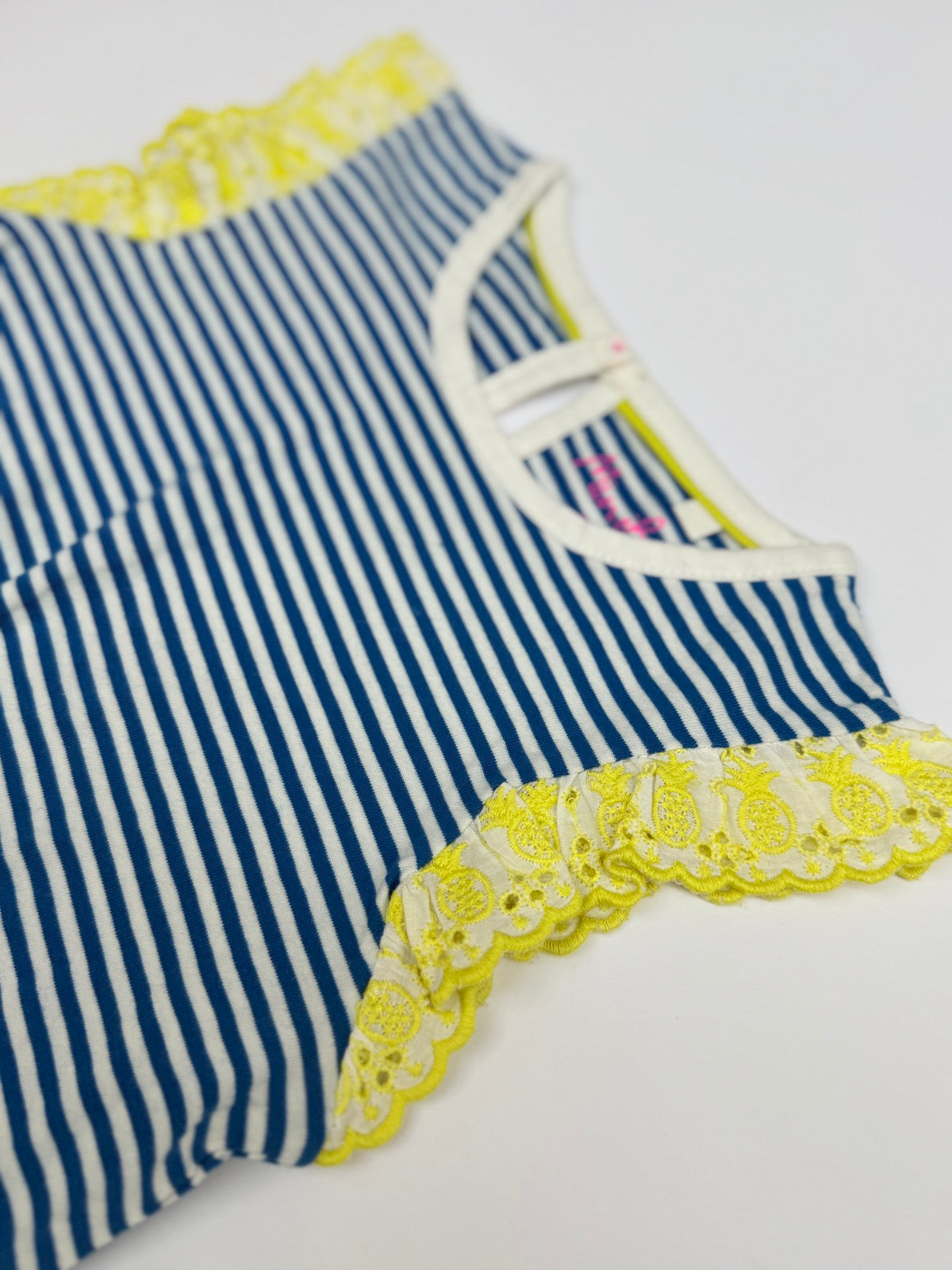 Mini Boden Striped Lace Flutter Tank Top 4-5Y