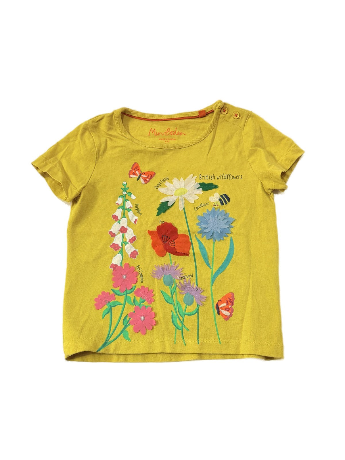 Mini Boden British Wildflowers Shirt Size 3-4Y