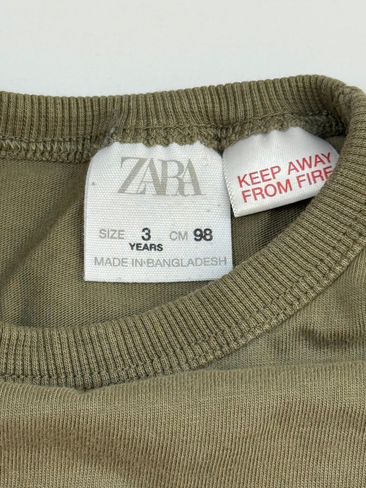 Zara Olive Green New York Sweatshirt 3T