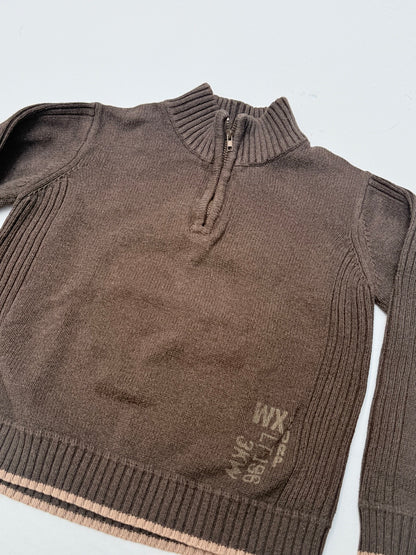Alphabet Création Brown Quarter-Zip Sweater Size 6