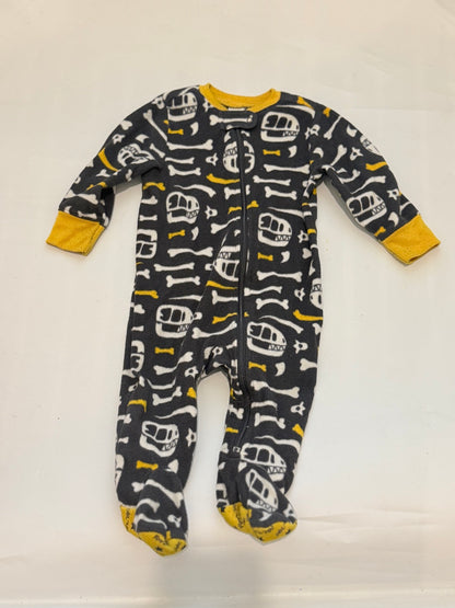 Old Navy Dinosaur Skeleton Fleece Sleeper 6-12M
