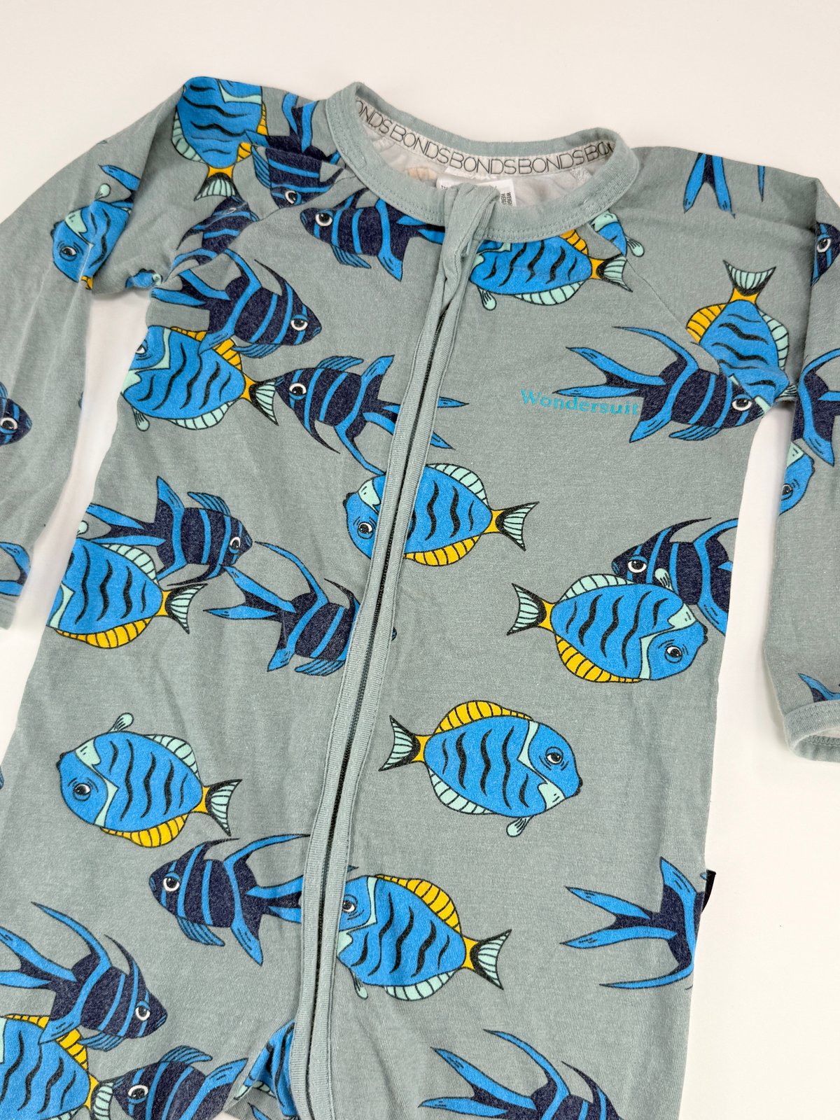 Bonds Wondersuit Fish Print Sleeper 12-18M