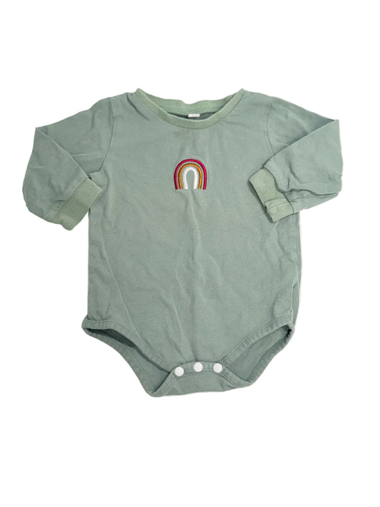 Sage Green Rainbow Onesie Bodysuit 12m