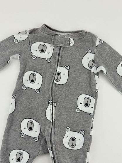 Carter's Gray Bear Print Sleeper NB