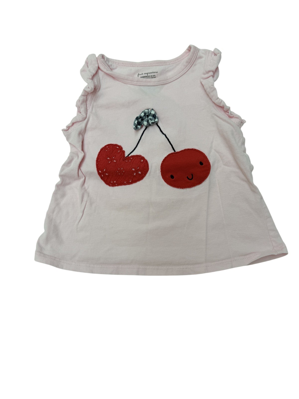 First Impressions Cherry Applique Tank Top 24M