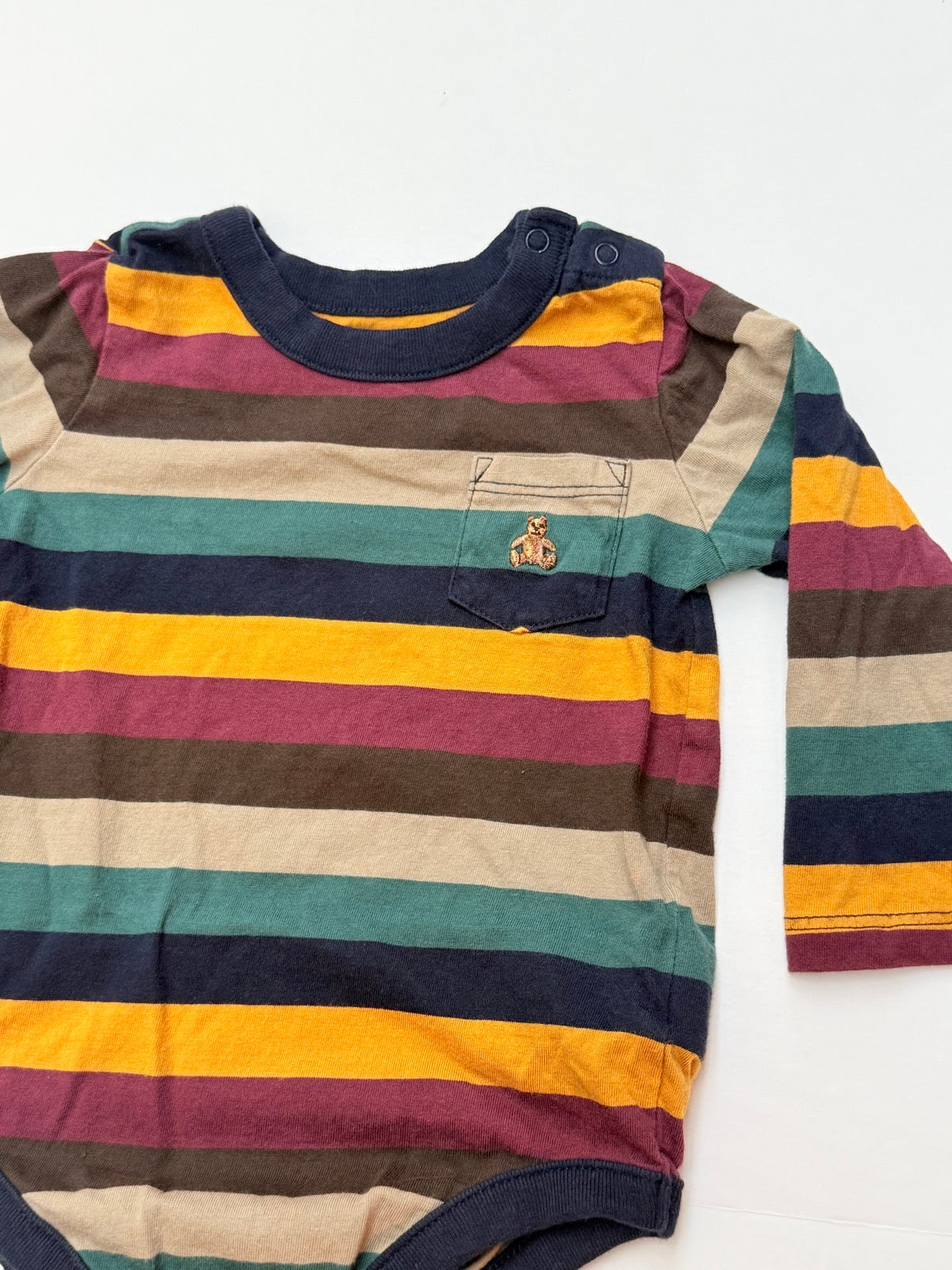 Baby Gap Striped Pocket Bodysuit 6-12M