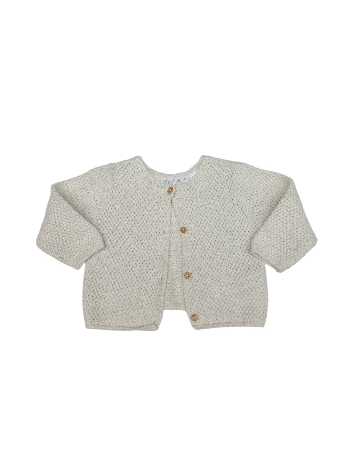 Zara Cream Knit Cardigan 6-9M