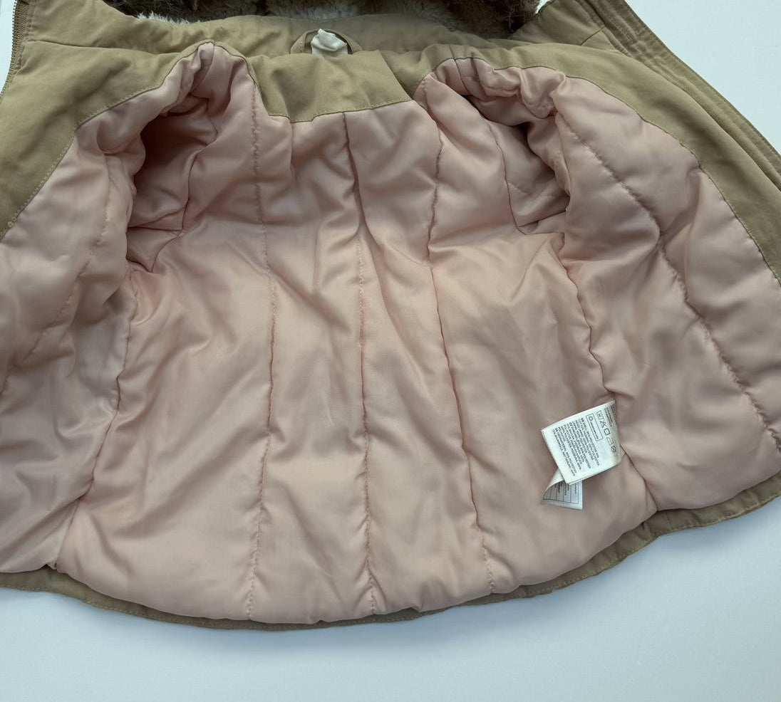 H&M Beige Hooded Parka Jacket 12-18M