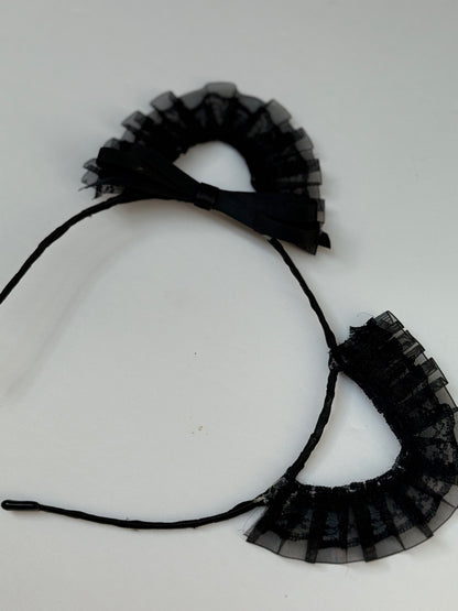 Black Lace Cat Ears Headband