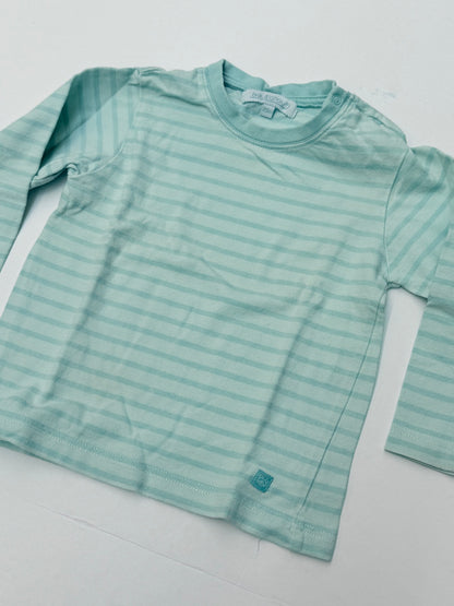 Bout'Chou Mint Striped Long Sleeve T-Shirt 23M