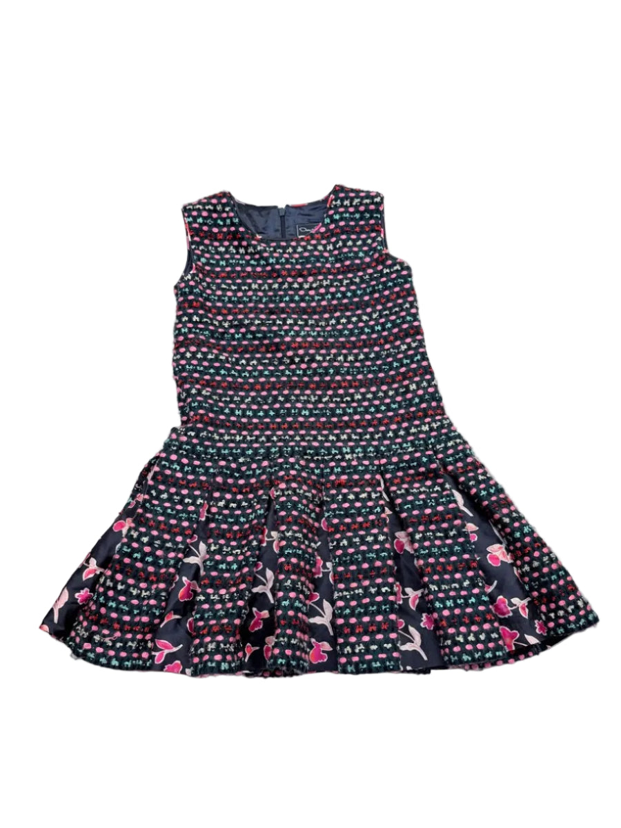 Oscar de la Renta Tweed / Silk Floral Dress Set 6Y
