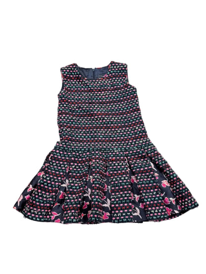 Oscar de la Renta Tweed / Silk Floral Dress Set 6Y