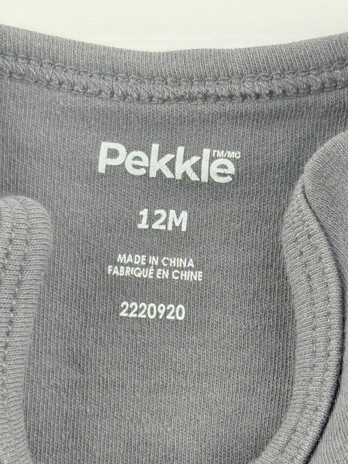 Pekkle Gray Safari Animal Bodysuit 12M