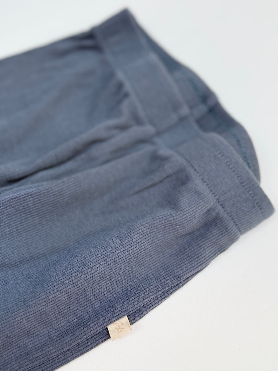 Jax & Lennon Blue Ribbed Leggings Size 3/4