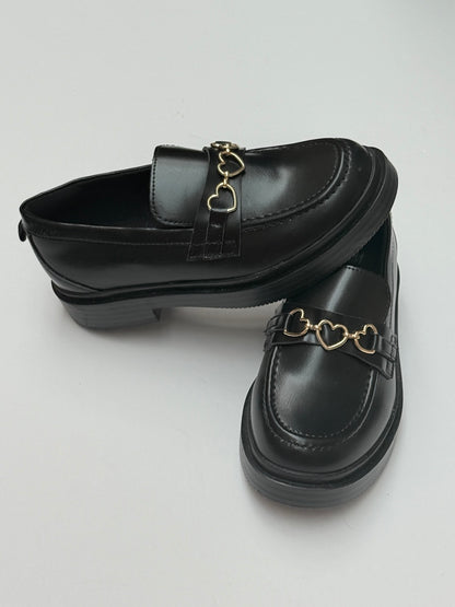 H&M Black Heart Chain Loafer EUR 30