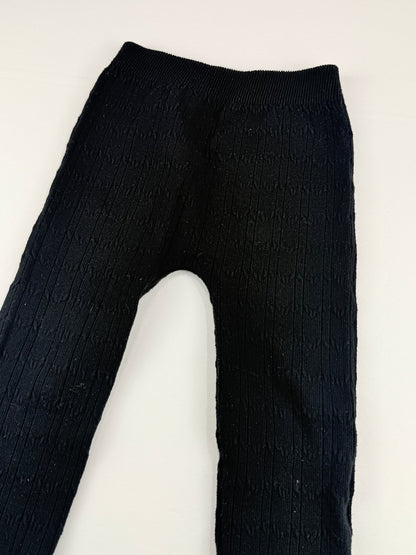 George Black Cable Knit Leggings 3T