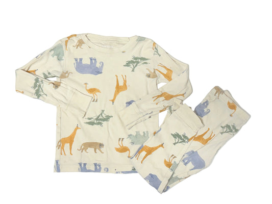 Carter’s Kids 2 Piece Pajama Set | Safari Animal Print | Cream | Size 4T