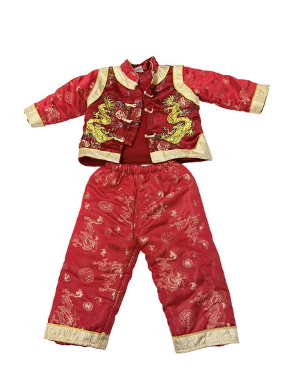 Chinese Dragon Brocade Tang Suit Set 4-5Y