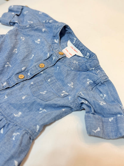 Joe Fresh Chambray Floral Button Top 3-6m