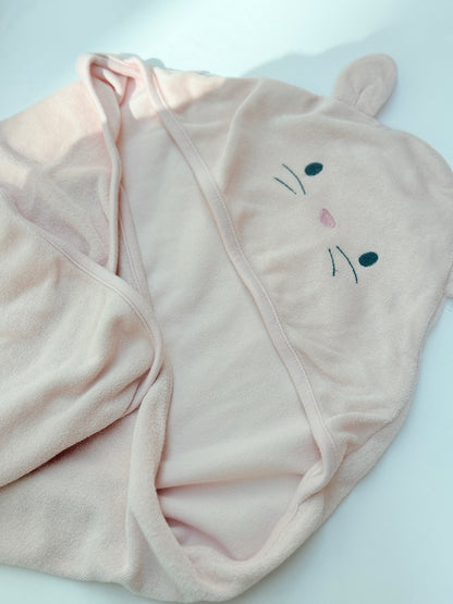 Carter's Pink Bunny Hooded Baby Towel OS 0-12m