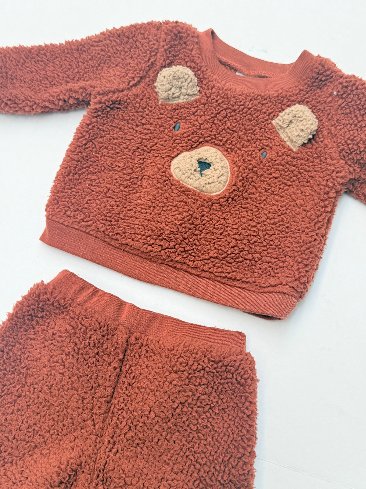 Carter's Bear Sherpa Sweatshirt Pants Set 3M