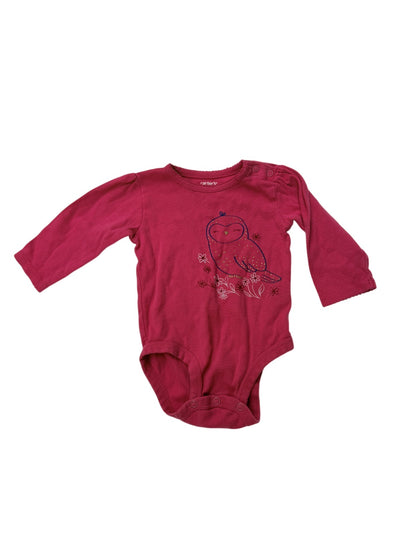 Carter's Pink Owl Bodysuit 6M