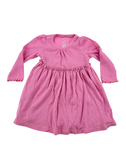 First Impressions Pink Ribbed Dress 12M