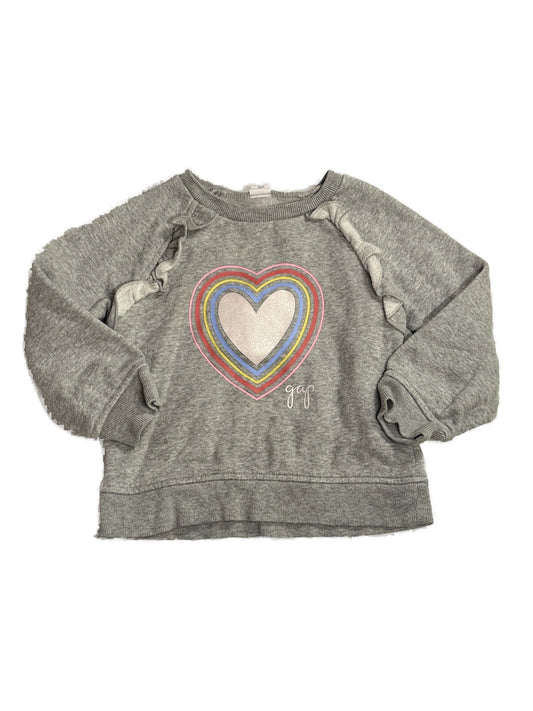 Baby Gap Rainbow Heart Ruffle Sweatshirt 3T