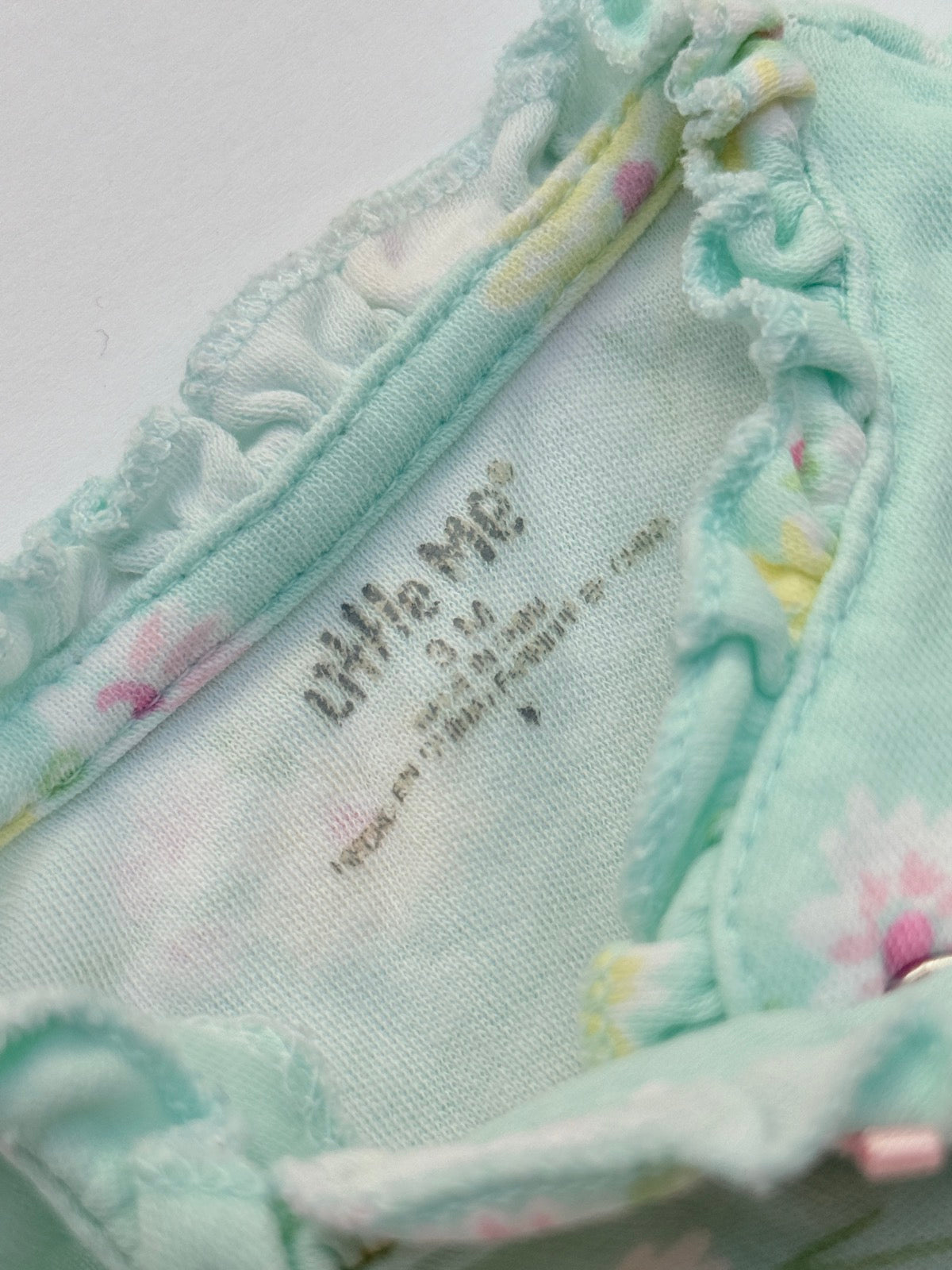 Little Me Mint Floral Footed Sleeper 3M