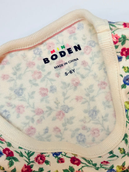 Mini Boden Floral Fox Appliqué Top 5-6Y