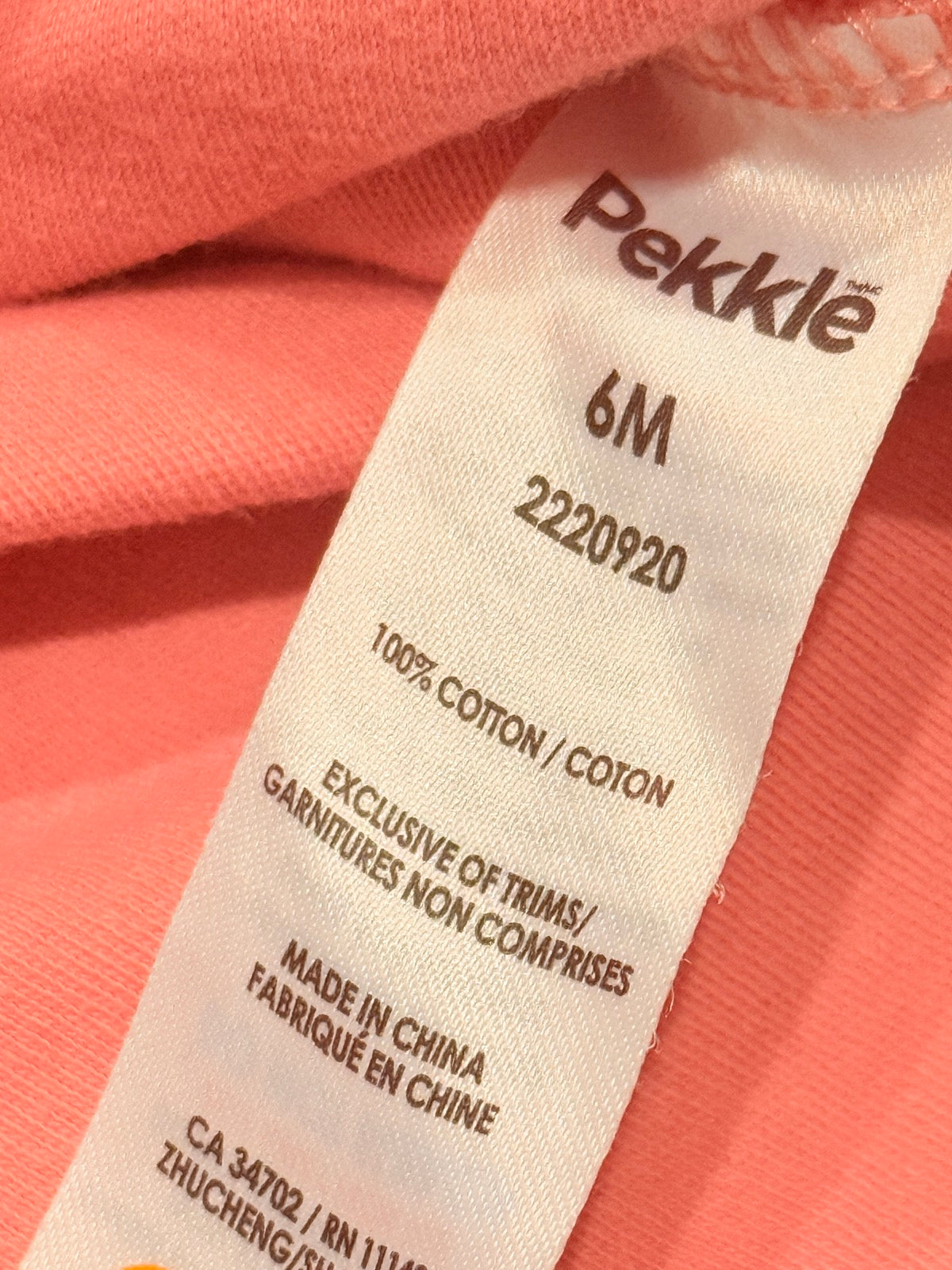 Pekkle Coral Flower Bodysuit 6M